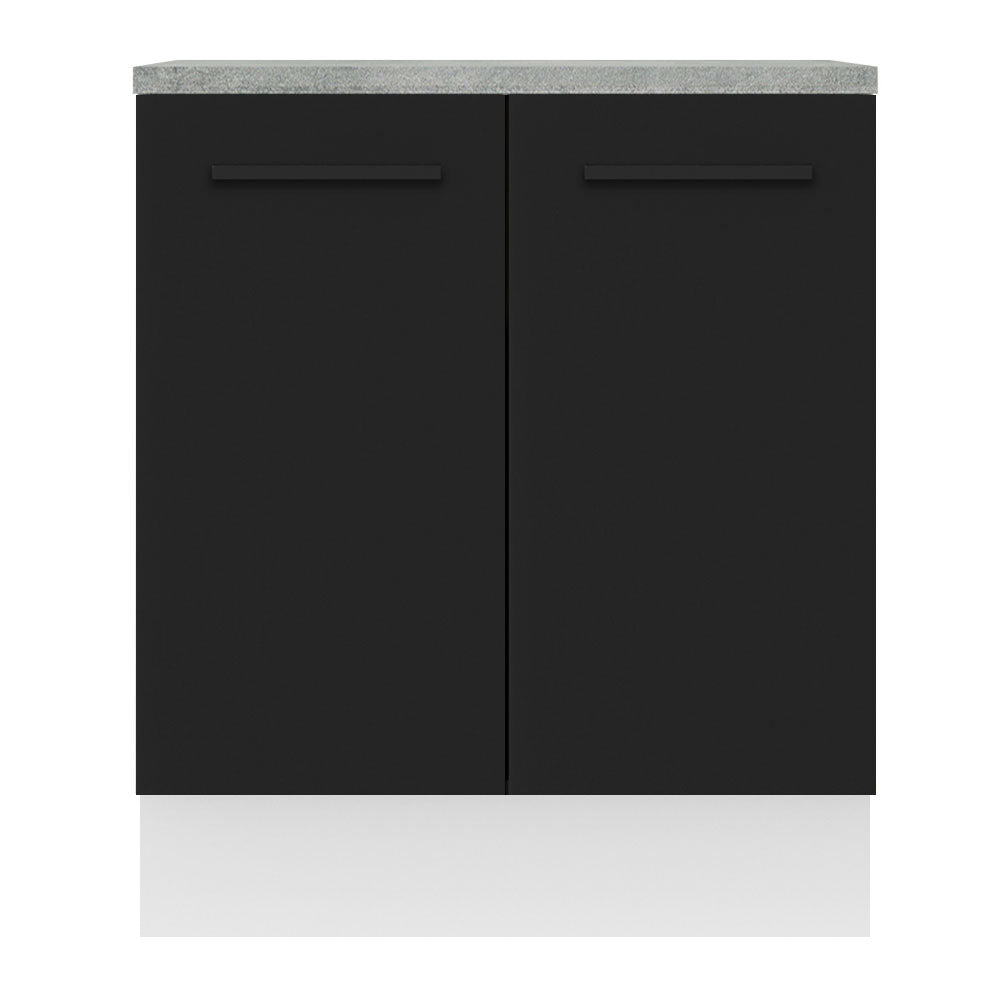 Bajo Mesada 70 cm x 60 cm, Sin cajones 2 Puertas Agata Blanco/Negro