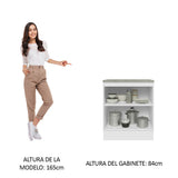 Bajo Mesada 70 x 60 cm 2 Puertas (Con Mesada) Blanco/Negro Glamy Madesa