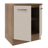Bajo Mesada Cocina 70 x 60 cm 2 Puertas (Con Mesada) Marrón/Crema Agata Madesa