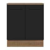 Bajo Mesada 70 cm x 60 cm, Sin cajones 2 Puertas Agata Marrón/Negro