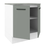 Bajo Mesada Cocina 70 x 60 cm 2 Puertas (Con Mesada) Blanco/Gris Agata Madesa