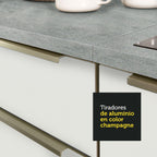 Bajo Mesada 70 x 60 cm 2 Puertas (Con Mesada) Sin cajones Blanco/Blanco Lux Madesa