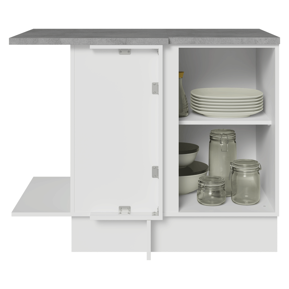 Bajo Mesada Esquinero 102 x 64 cm 1 Puerta (Con Mesada) Blanco Agata Madesa