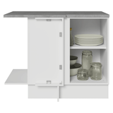 Bajo Mesada Esquinero 102 x 64 cm 1 Puerta (Con Mesada) Blanco Agata Madesa