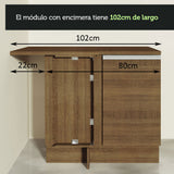 Bajo Mesada Esquinero 1 Puerta 60 cm Profundidad (Sin Mesada) Marrón Glamy Madesa