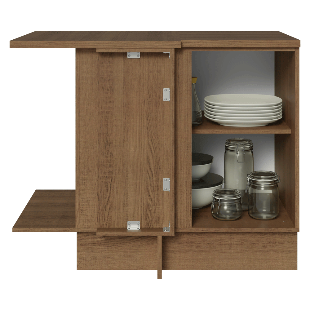 Bajo Mesada Cocina Esquinera 1 Puerta 60 cm Profundidad (Con Mesada) Marrón Stella Madesa