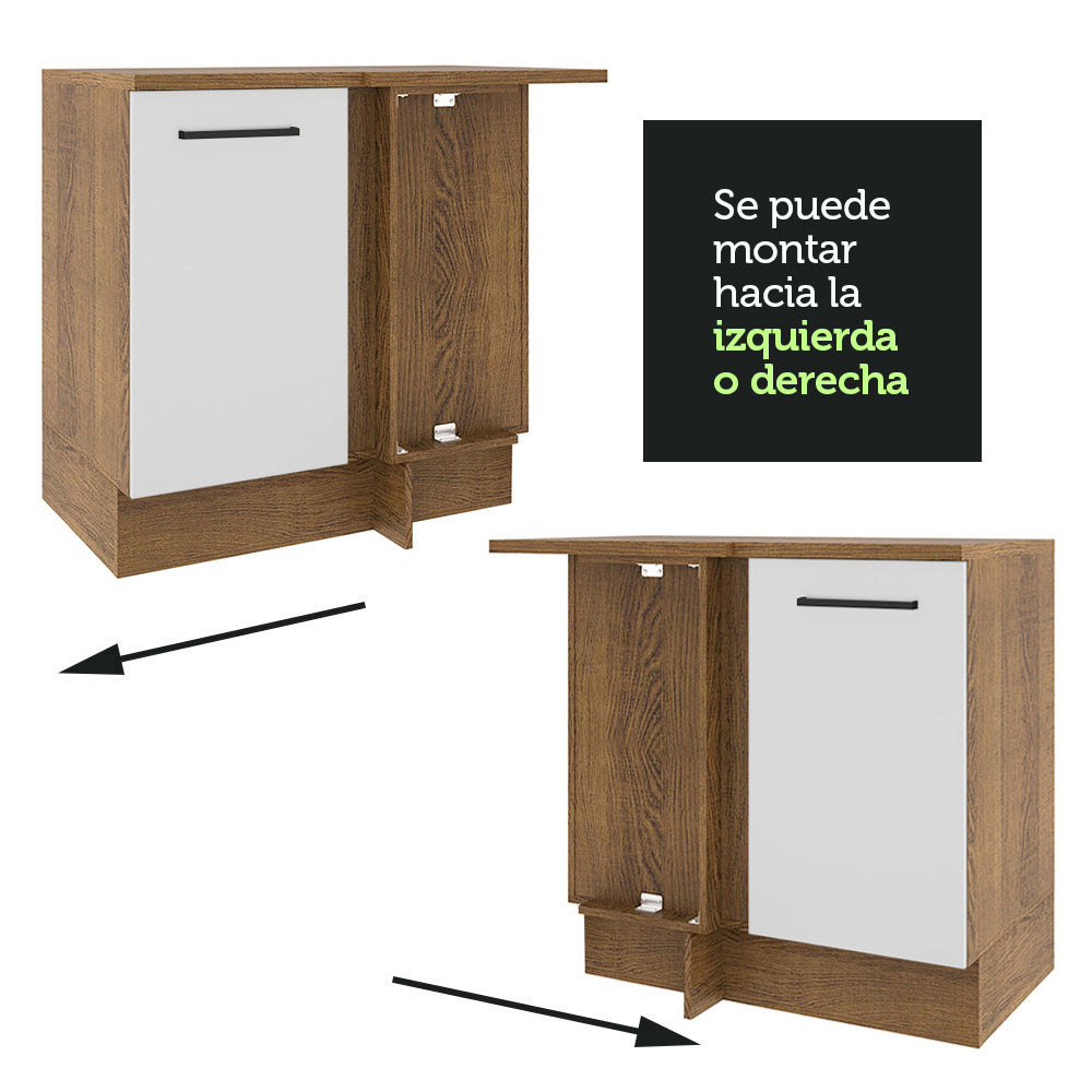 Bajo Mesada Cocina Esquinera 1 Puerta 60 cm Profundidad (Sin Mesada) Marrón/Blanco Agata Madesa