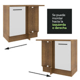 Bajo Mesada Cocina Esquinera 1 Puerta 60 cm Profundidad (Sin Mesada) Marrón/Blanco Agata Madesa