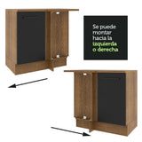 Bajo Mesada Cocina Esquinera 1 Puerta 60 cm Profundidad (Sin Mesada) Marrón/Negro Agata Madesa