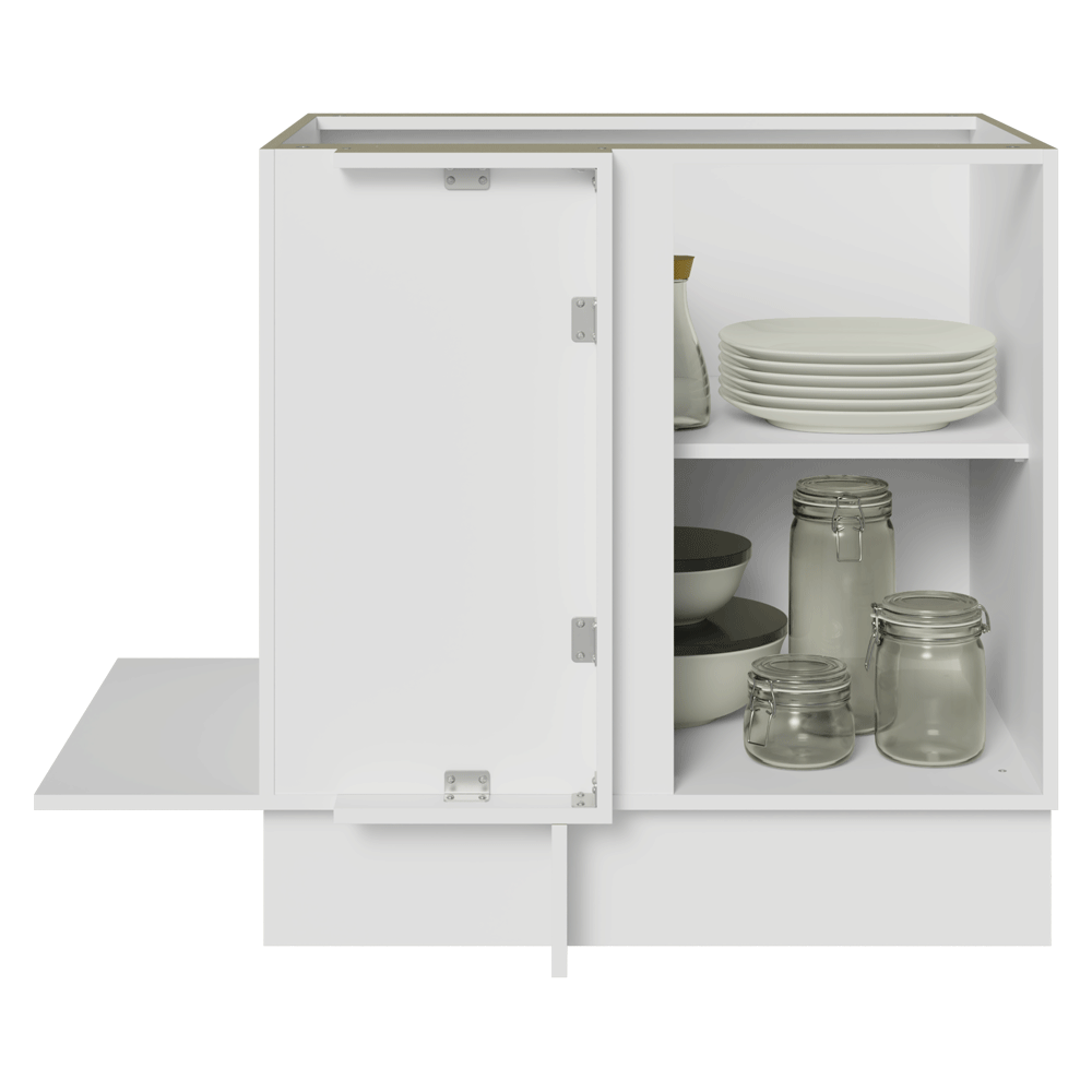 Bajo Mesada Cocina Esquinera 1 Puerta 60 cm Profundidad (Sin Mesada) Blanco/Marrón Stella Madesa