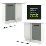 Bajo Mesada 80 cm x 60 cm, Sin cajones 1 Puerta Agata Blanco/Gris