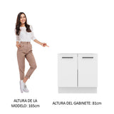 Bajo Mesada 80 cm x 60 cm, 2 Puertas Agata Blanco