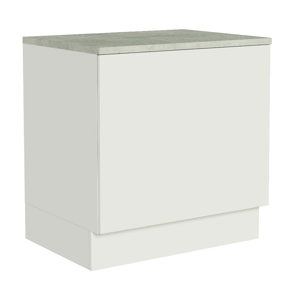 Bajo Mesada Cocina para Horno Empotrado 80 x 60 cm con Mesada Blanco Agata, Glamy, Lux, Stella Madesa