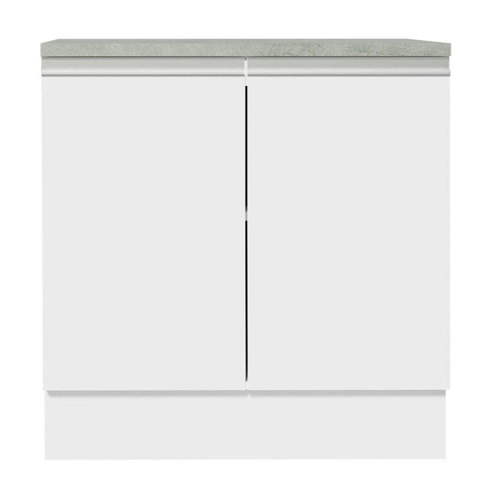 Bajo Mesada Madesa Glamy 80 x 60 cm 2 Puertas (Con Mesada) Blanco