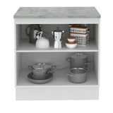 Bajo Mesada Cocina 80 x 60 cm 2 Puertas (Con Mesada) Blanco Stella Madesa
