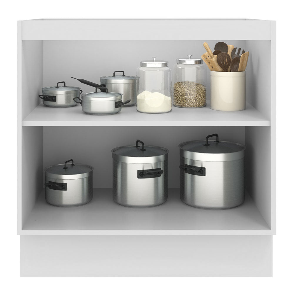 Bajo Mesada Cocina 80 x 60 cm 2 Puertas (Sin Mesada) Blanco/Crema Agata Madesa