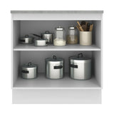 Bajo Mesada 80 cm x 60 cm, 2 Puertas Agata Blanco/Crema
