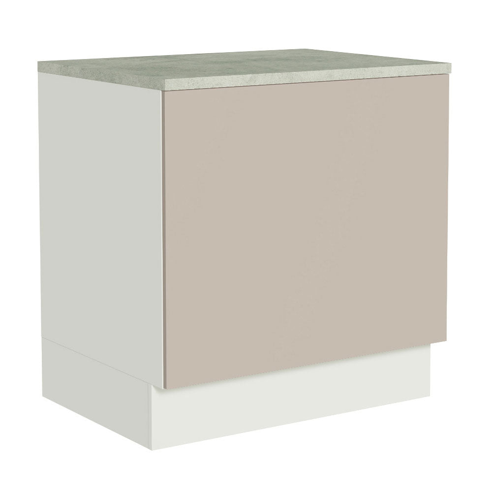 Bajo Mesada Cocina para Horno Empotrado 80 x 60 cm con Mesada Blanco/Crema Agata Madesa