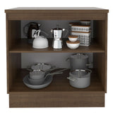 Bajo Mesada Cocina 80 x 60 cm 2 Puertas (Con Mesada) Marrón/Blanco Stella Madesa