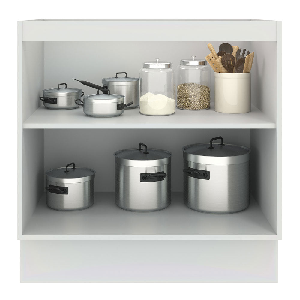 Bajo Mesada Cocina 80 x 60 cm 2 Puertas (Sin Mesada) Blanco/Negro Agata Madesa