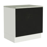 Bajo Mesada Cocina para Horno Empotrado 80 x 60 cm con Mesada Blanco/Negro Agata, Glamy Madesa