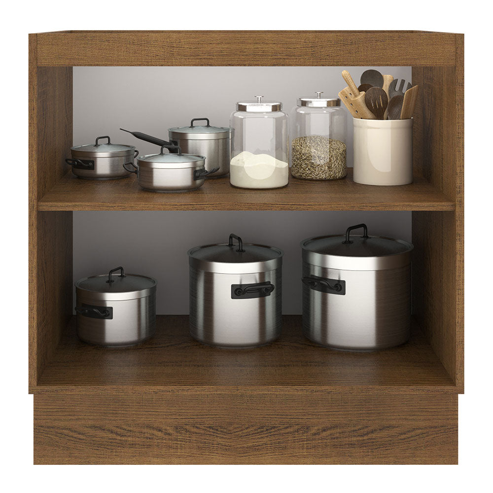 Bajo Mesada Cocina 80 x 60 cm 2 Puertas (Sin Mesada) Marrón/Negro Agata Madesa