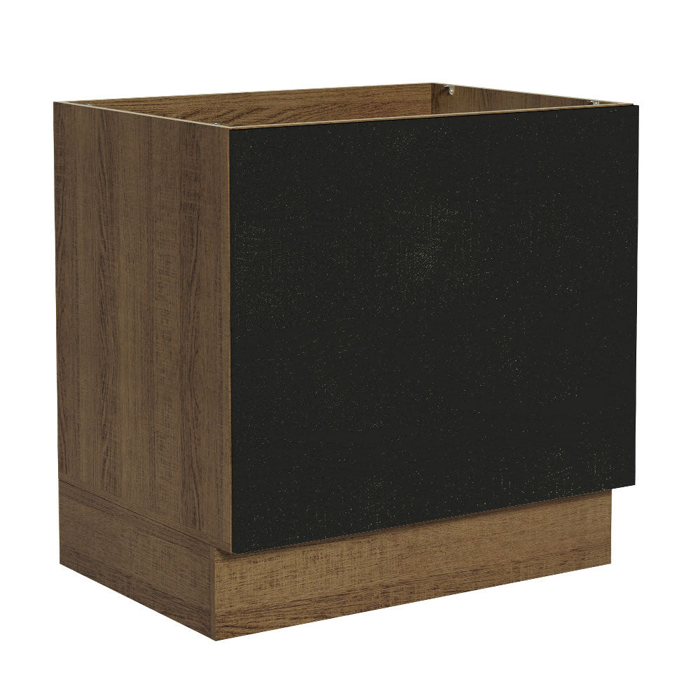 Bajo Mesada Cocina para Horno Empotrado 80 x 60 cm Sin Mesada Marrón/Negro Agata, Glamy, Madesa