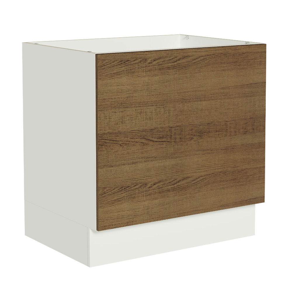Bajo Mesada Cocina para Horno Empotrado 80 x 60 cm Sin Mesada Blanco/Marrón Glamy, Stella Madesa