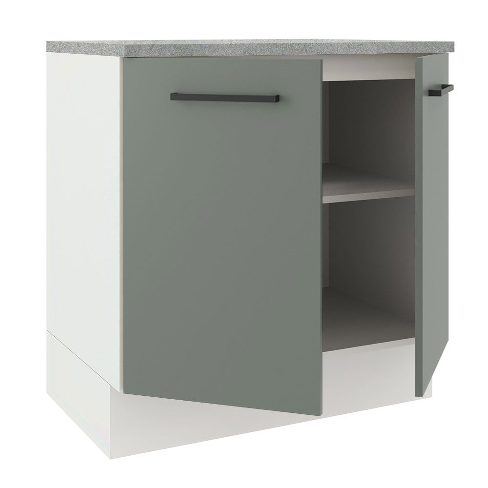 Bajo Mesada 80 cm x 60 cm, Sin cajones 2 Puertas Agata Blanco/Gris