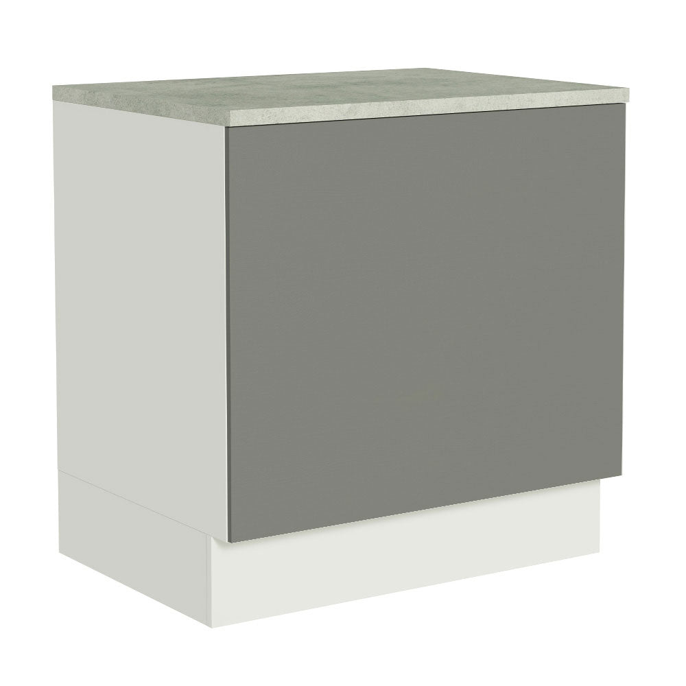 Bajo Mesada Cocina para Horno Empotrado 80 x 60 cm con Mesada Blanco/Gris Agata Madesa