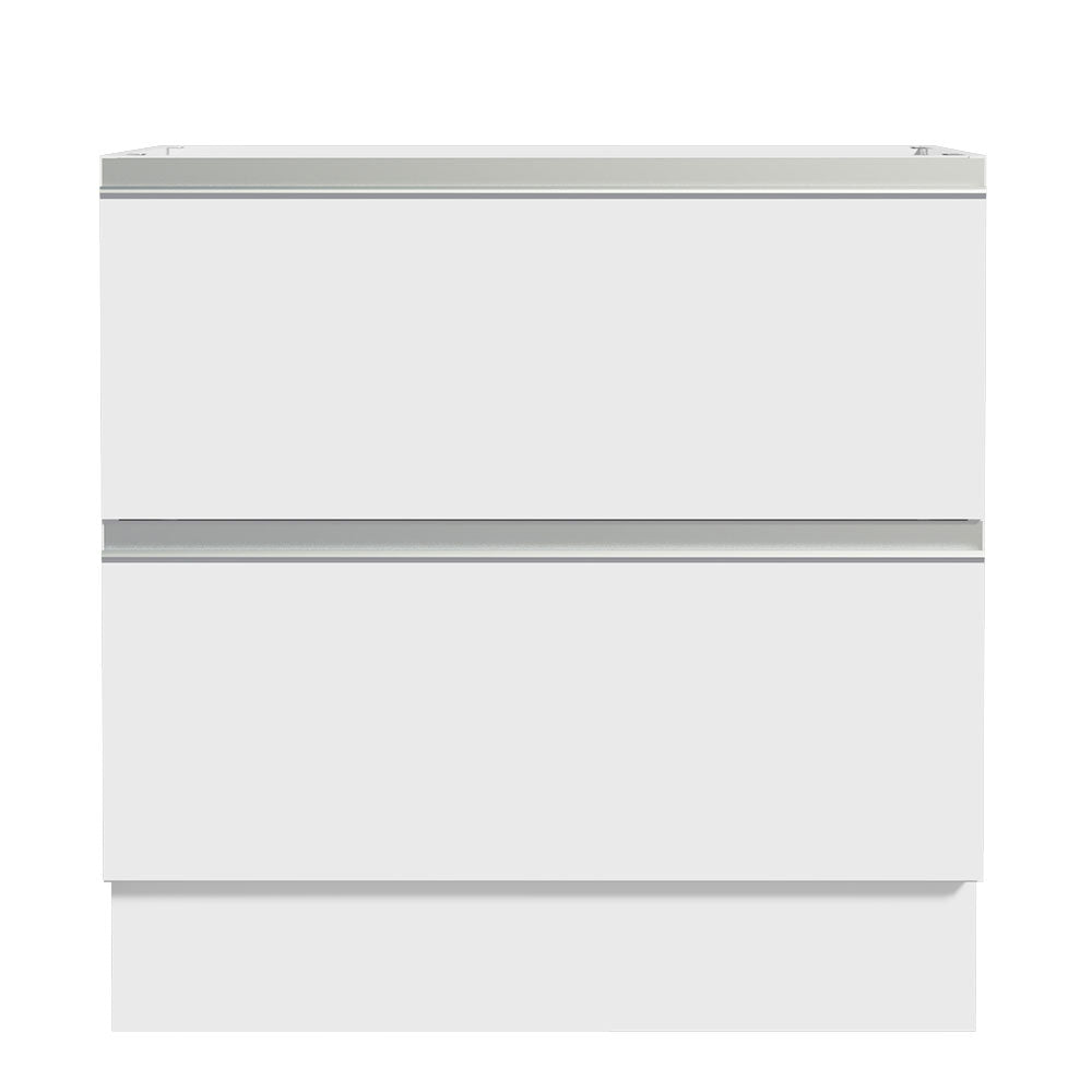 Bajo Mesada de Cocina 80 x 60 cm 2 Cajones (Sin Mesada) Blanco Glamy Madesa