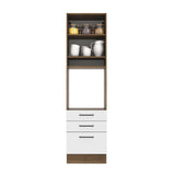 Mueble de Cocina para Horno 60 x 60 cm 1 Puerta 3 Cajones Marrón/Blanco Agata Madesa