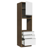 Mueble de cocina para Horno/Microondas Madesa Glamy 60 x 60 cm 1 Puerta 3 Cajones Marrón/Blanco