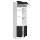 Mueble de cocina para Horno/Microondas Madesa Glamy 70 x 60 cm 3 Puertas Blanco/Negro