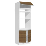 Mueble de cocina para Horno/Microondas Madesa Glamy 70 x 60 cm 3 Puertas Blanco/Marrón