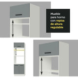 Mueble de Cocina para Horno 70 x 60 cm 3 Puertas Blanco/Gris Agata Madesa