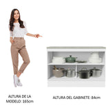 Bajo Mesada para Bacha 120 cm 2 Puertas (con Tapa) Blanco Agata