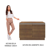 Bajo Mesada para Bacha 120 cm 2 Puertas (con Tapa) Glamy Marrón