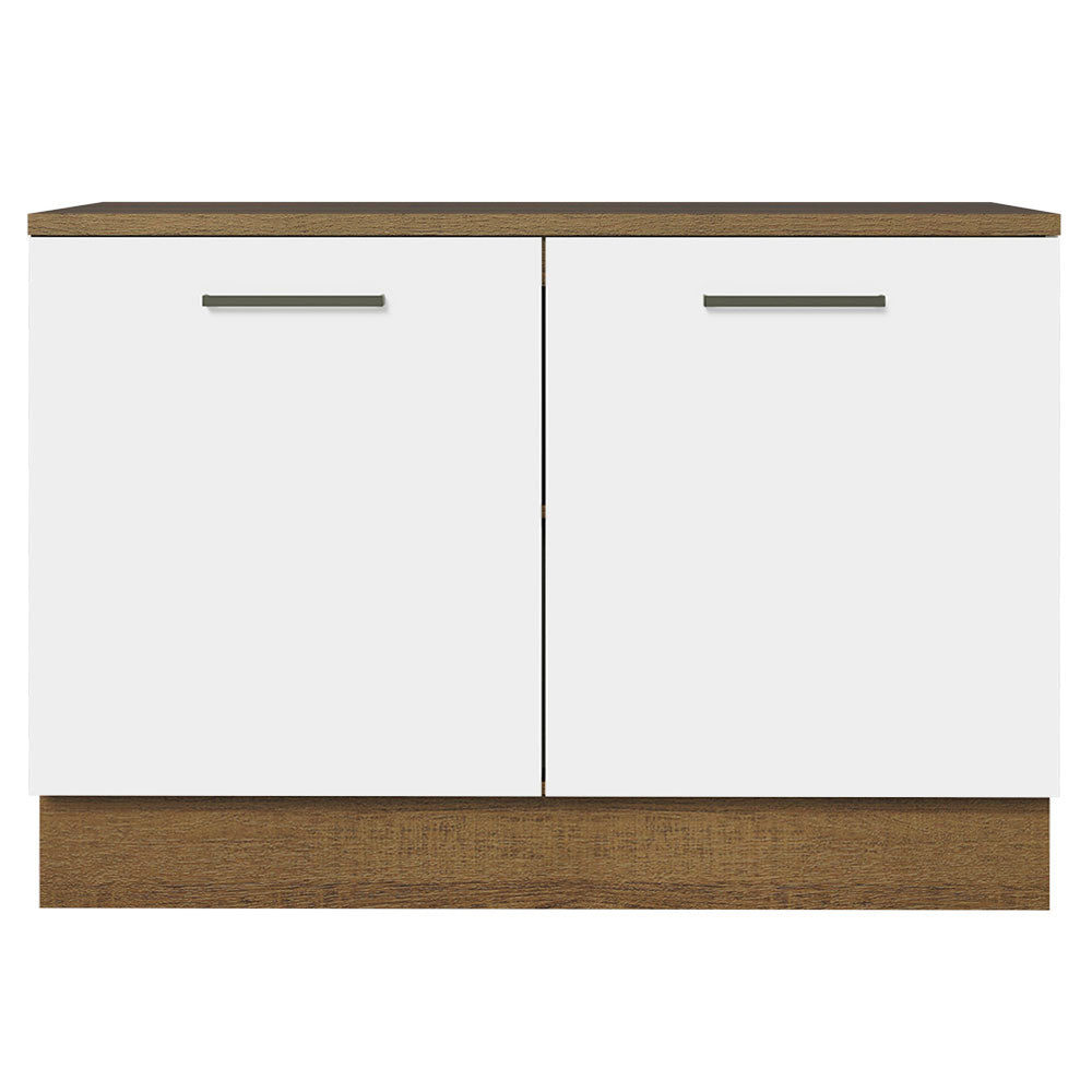 Bajo Mesada Cocina 120 cm 2 Puertas (Con Mesada) Marrón/Blanco Agata Madesa