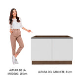 Bajo Mesada para Bacha Glamy 120 cm 2 Puertas (Sin Tapa ni Bacha) Glamy Marrón/Blanco