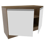 Bajo Mesada para Bacha 120 cm 2 Puertas (con Tapa) Glamy Marrón/Blanco