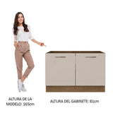 Bajo Mesada para Bacha 2 Puertas Agata Marrón/Crema