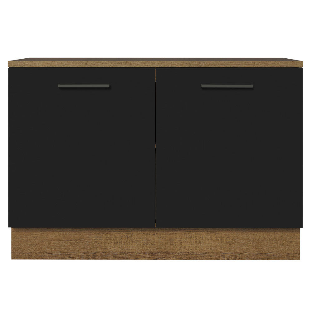 Bajo Mesada Cocina 120 cm 2 Puertas (Con Mesada) Marrón/Negro Agata Madesa
