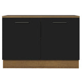 Bajo Mesada Cocina 120 cm 2 Puertas (Con Mesada) Marrón/Negro Agata Madesa