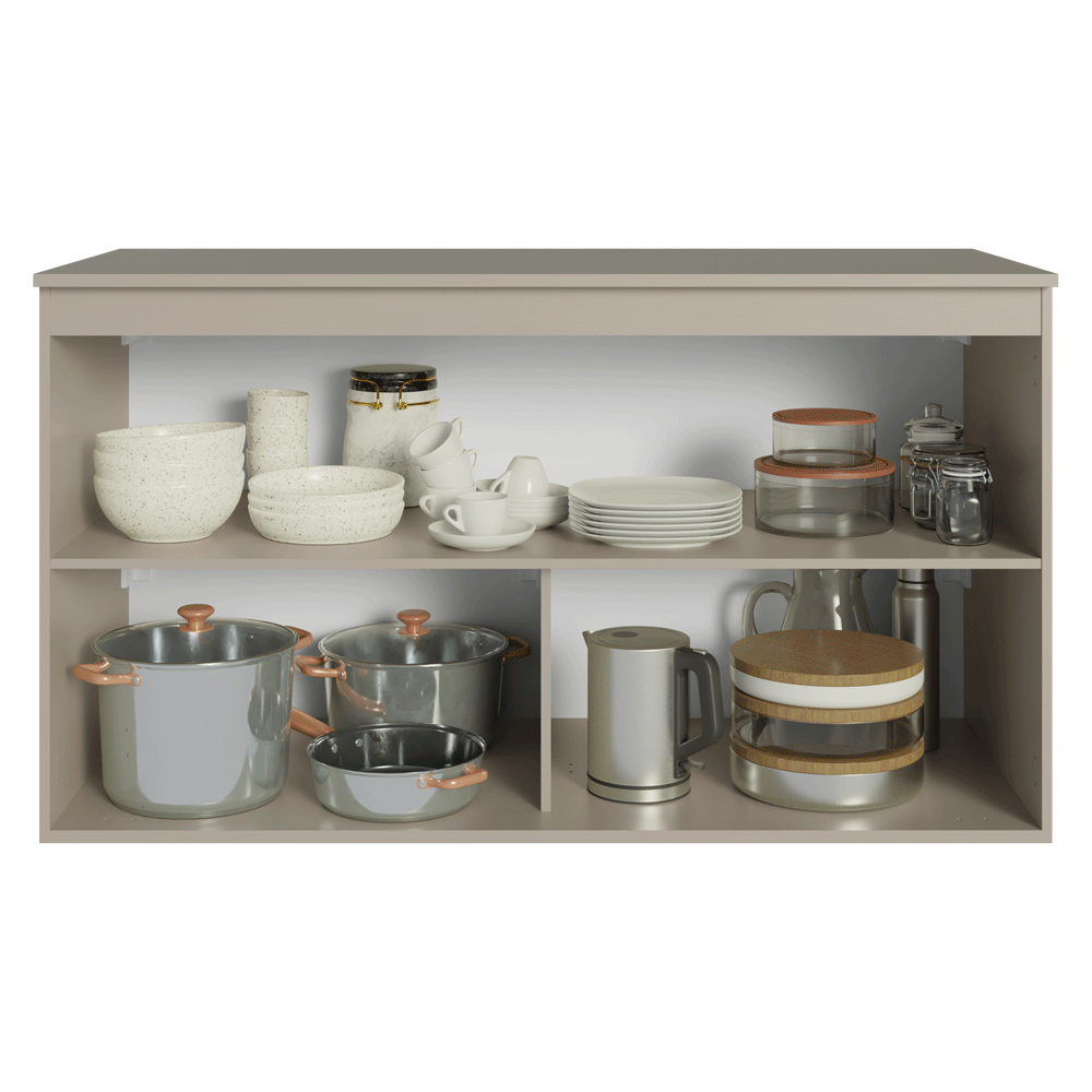 Bajo Mesada para Bacha 120 cm 2 Puertas Sin Patas Nice Crema