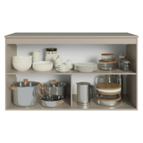 Bajo Mesada para Bacha 120 cm 2 Puertas Sin Patas Nice Crema