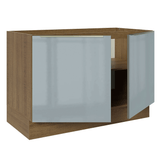 Bajo Mesada para Bacha 120 cm 2 Puetas (Sin Mesada y Bacha) Marrón/Gris Lux Madesa