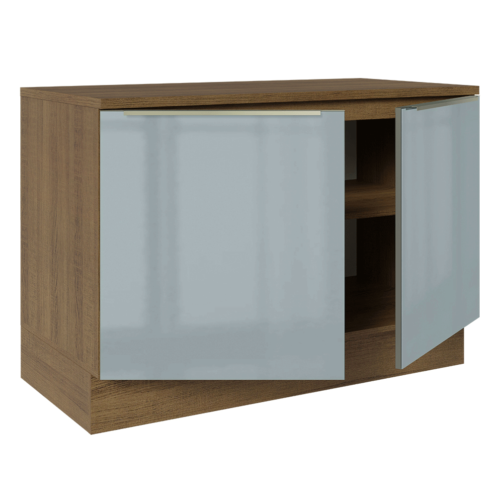 Bajo Mesada de Cocina 120 cm 2 Puetas (Con Mesada) Marrón/Gris Lux Madesa