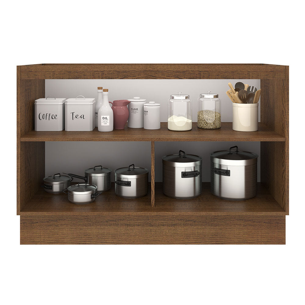 Bajo Mesada 120 cm Sin cajones 2 Puertas Agata Marrón/Gris