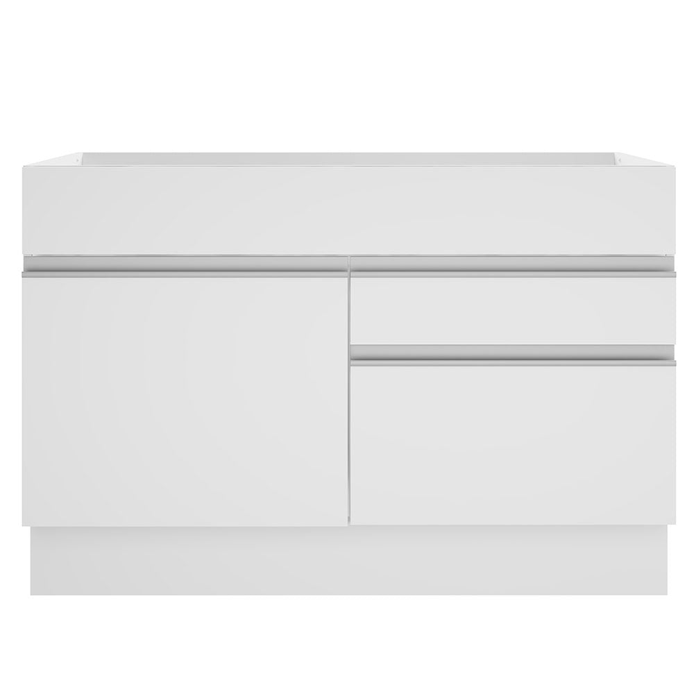 Bajo Mesada para Bacha 120 cm 1 Puerta y 2 Cajones (Sin Mesada y Bacha) Blanco Glamy Madesa